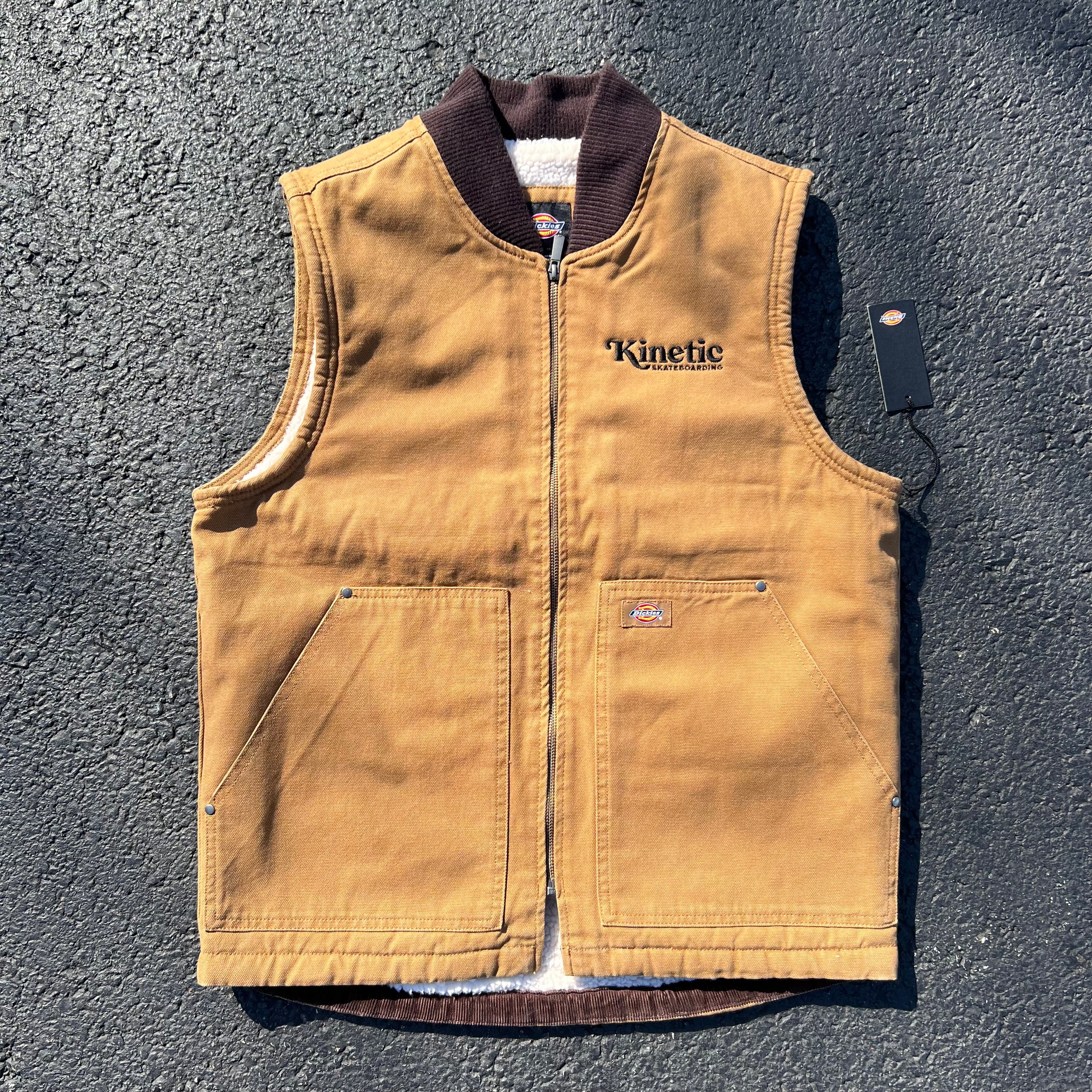 Kinetic x Dickies Embroidered Fleece Vest (Brown)