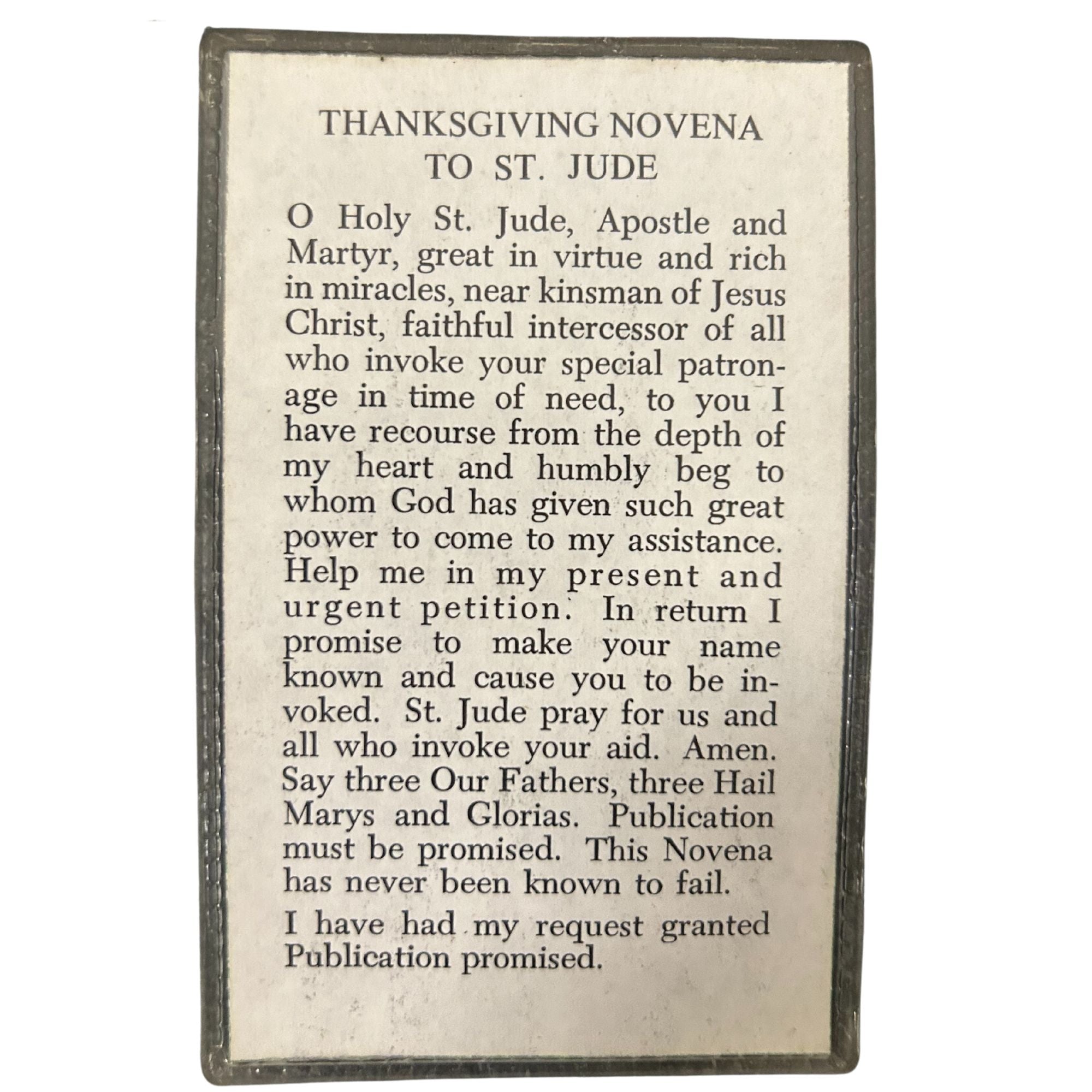 Thanksgiving Novena to St. Jude Prayer Card (Vintage)