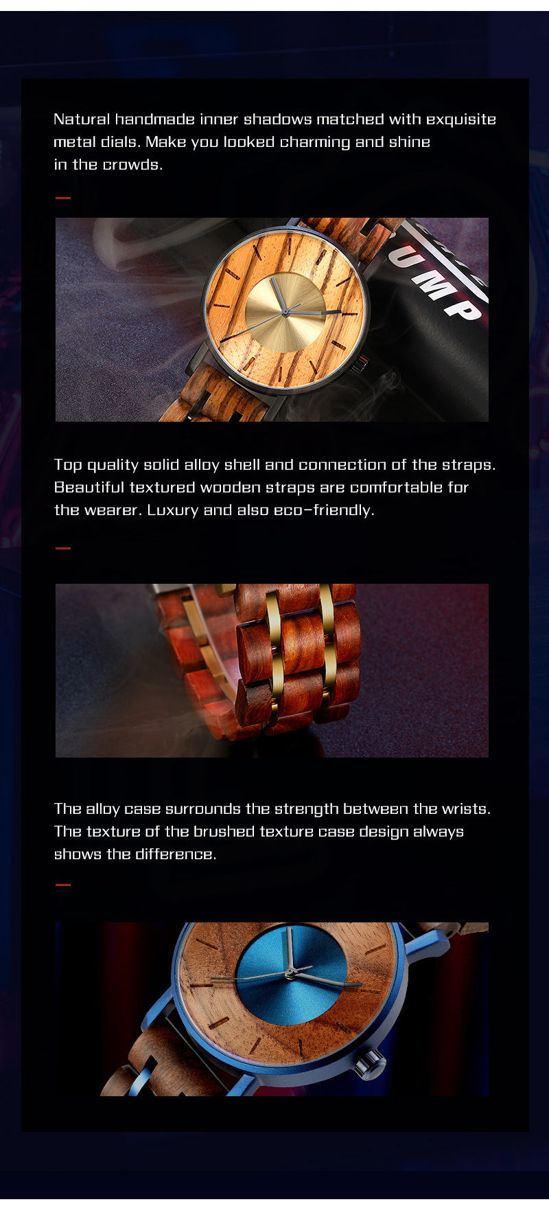 Wood&Metal Waterproof Engraved Watch10