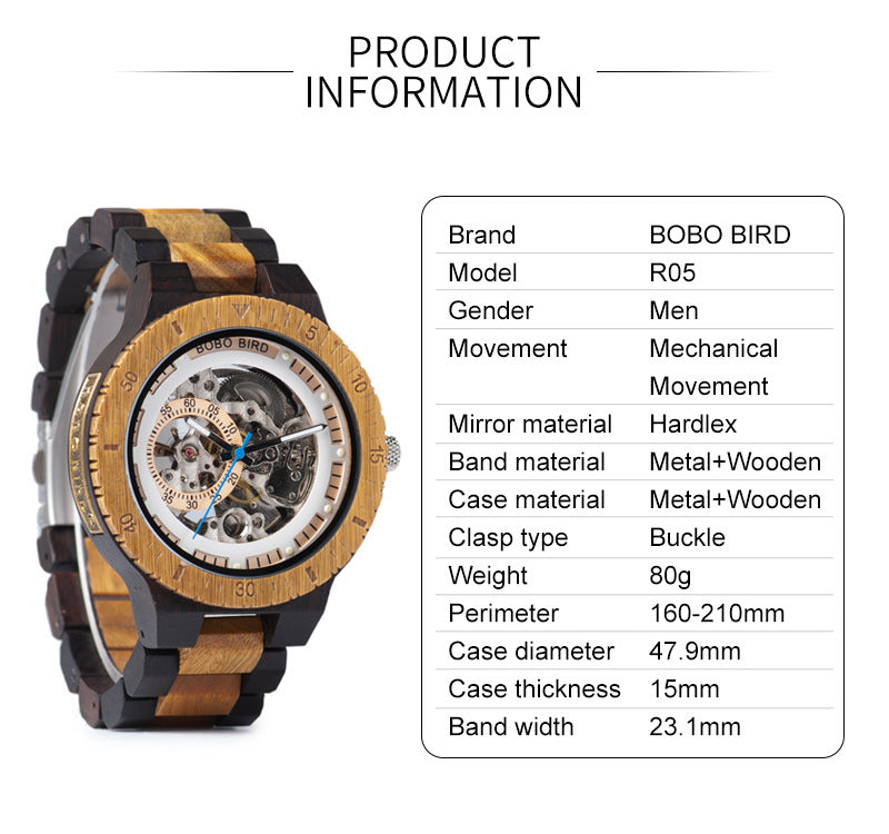 Wood Steampunk Watch 09