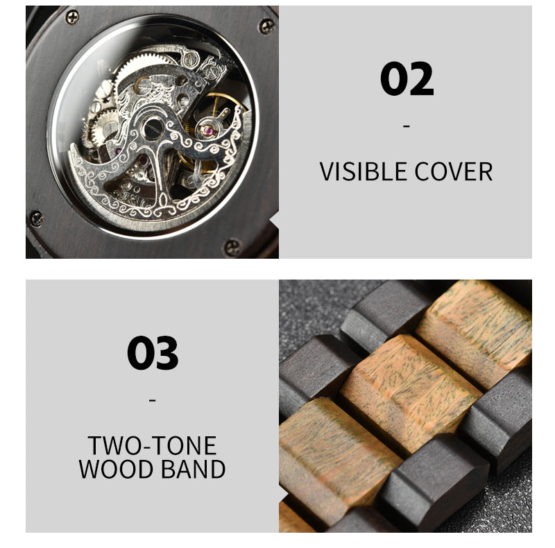 Wood Steampunk Watch 06