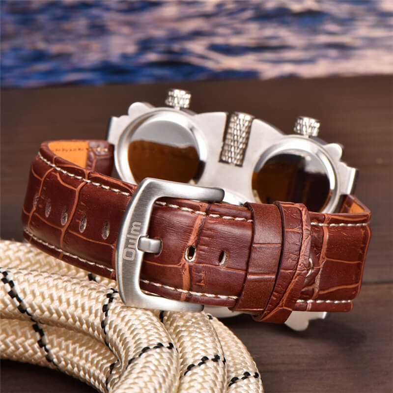 3 time zone watch for men