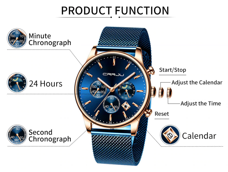 Men's Auto Date Sports Quartz Watches detail