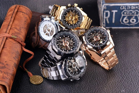 Classic Transparent Full Golden Watches for Men detail4