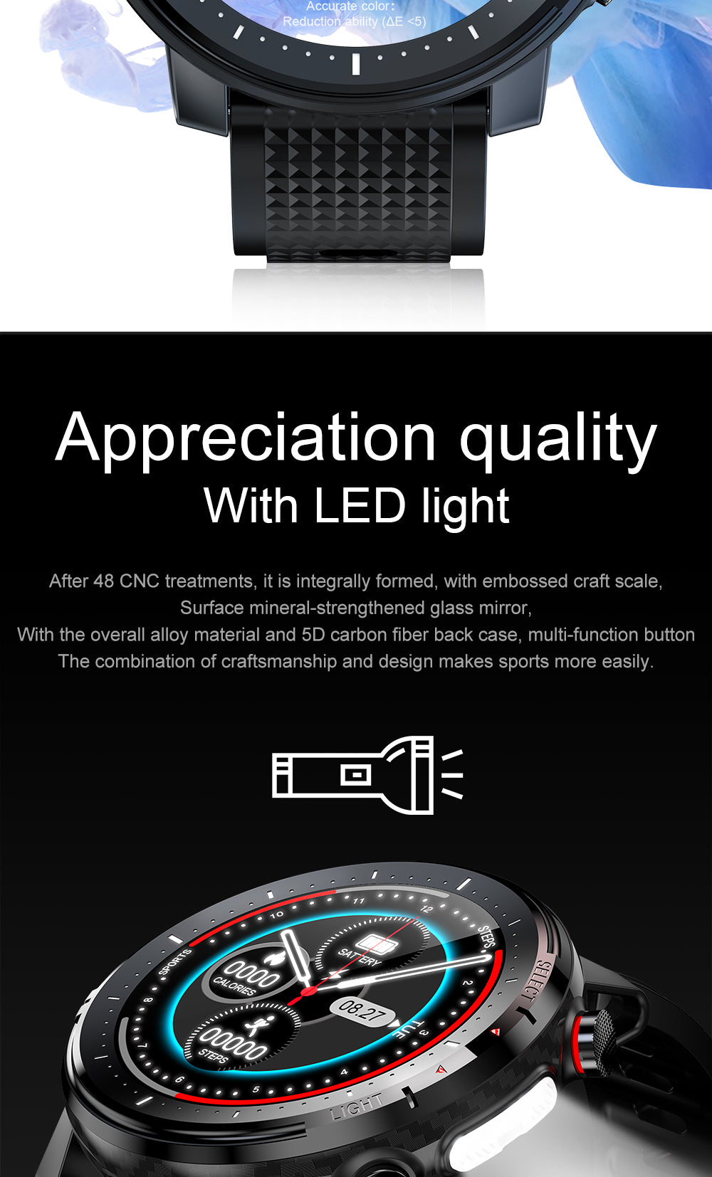 l15 full touch fitness tracker waterproof smartwatch