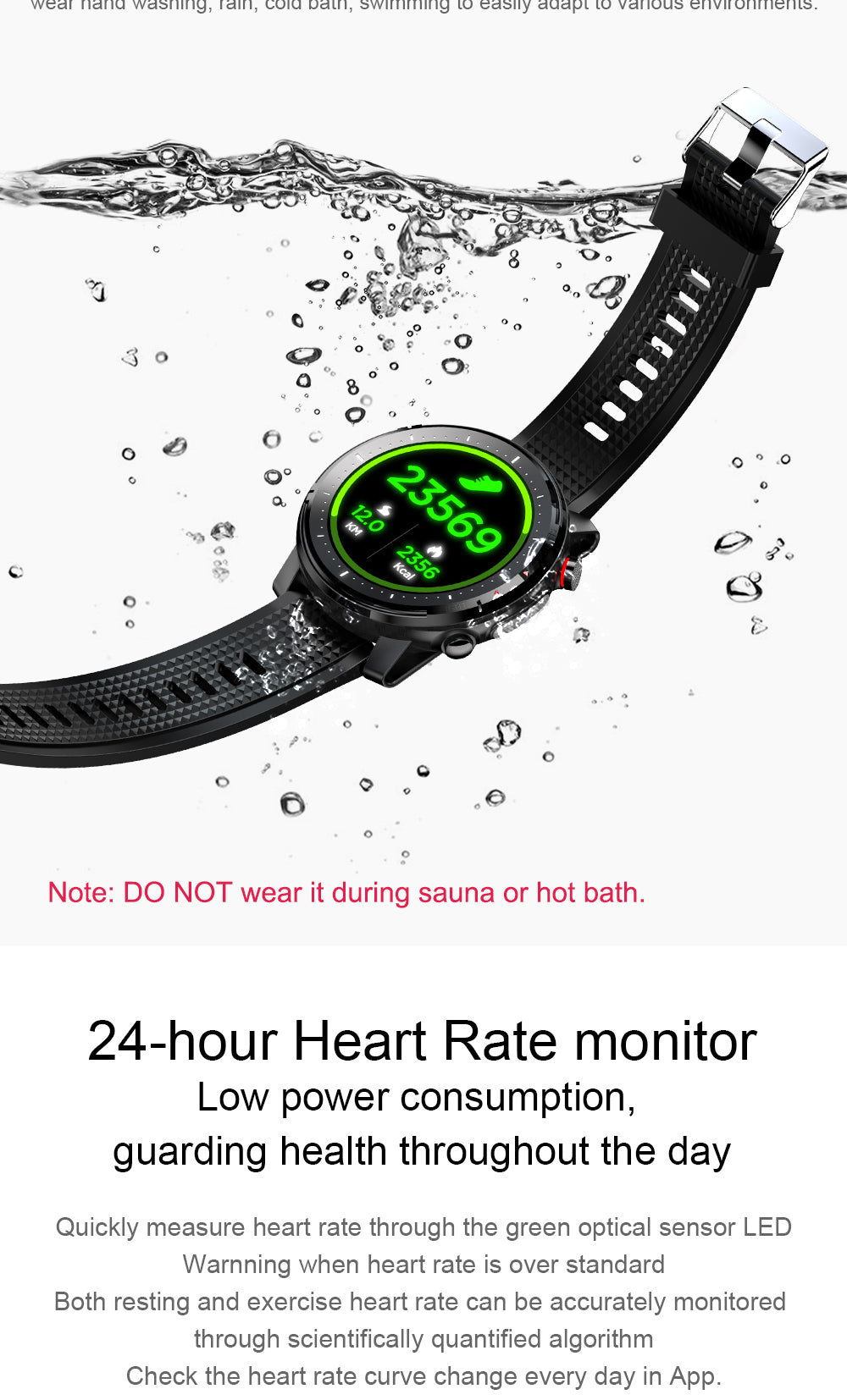 l15 full touch fitness tracker waterproof smartwatch