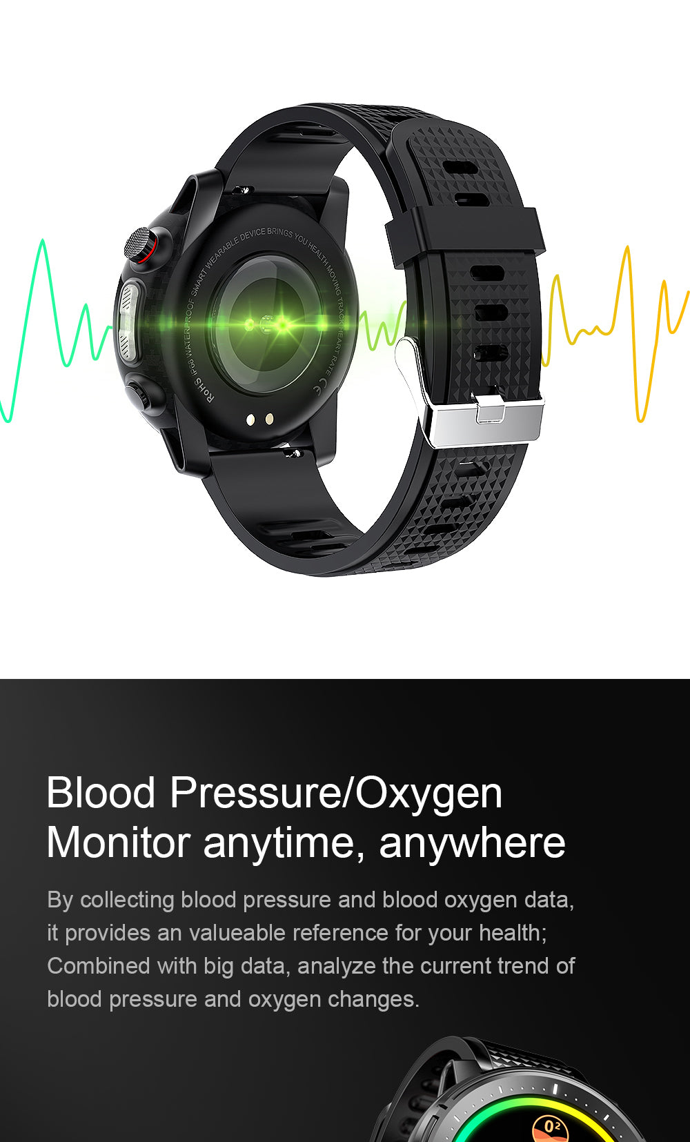 l15 full touch fitness tracker waterproof smartwatch