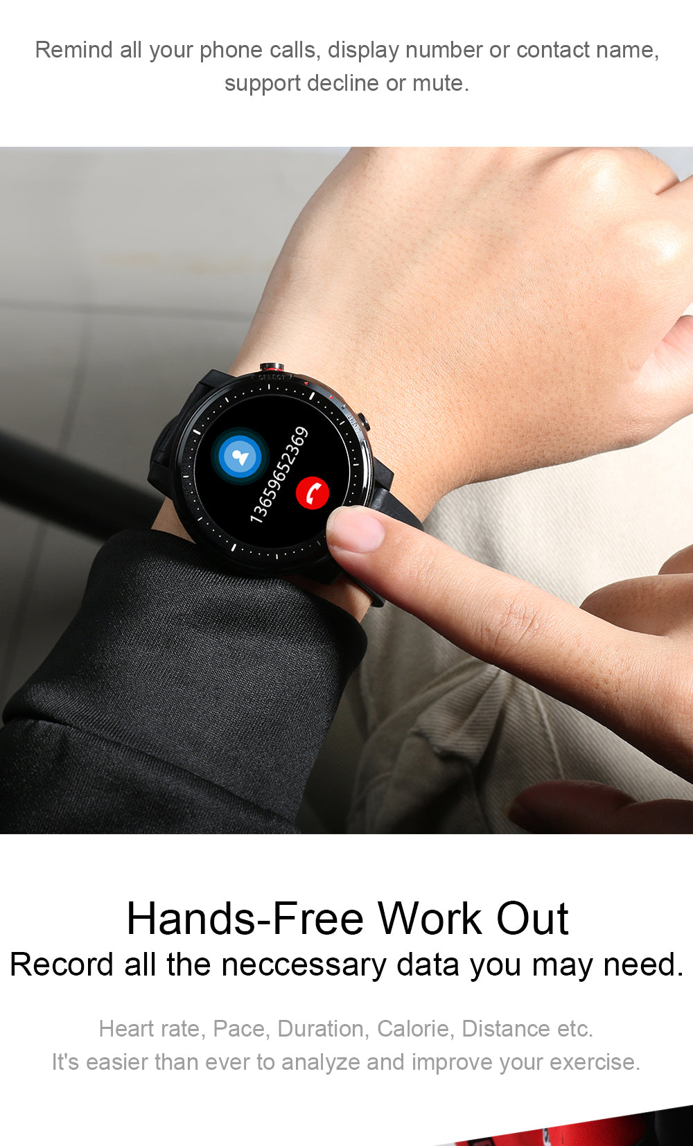 l15 full touch fitness tracker waterproof smartwatch