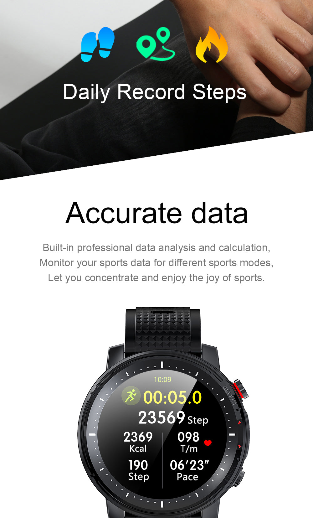 l15 full touch fitness tracker waterproof smartwatch