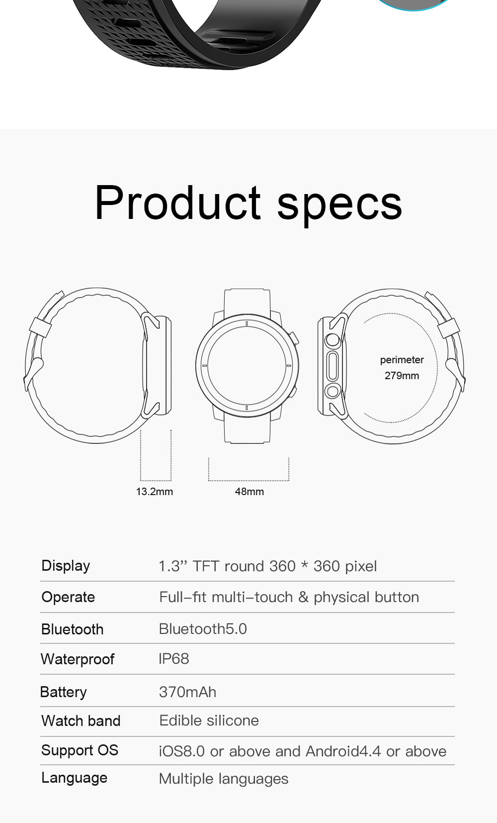 l15 full touch fitness tracker waterproof smartwatch