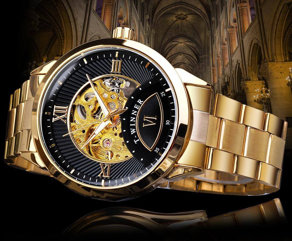 Golden Stainless Steel Watch