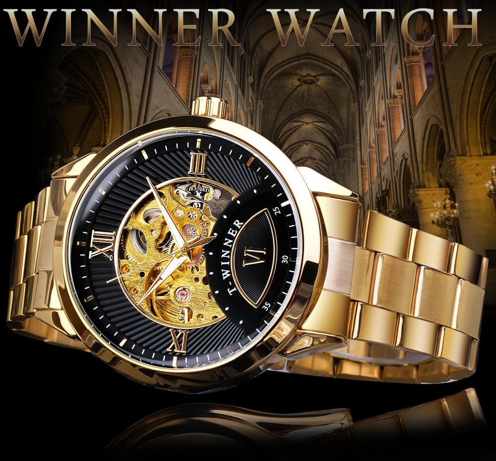 Golden Stainless Steel Watch