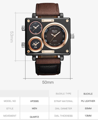 oversize rectangle wrist watch