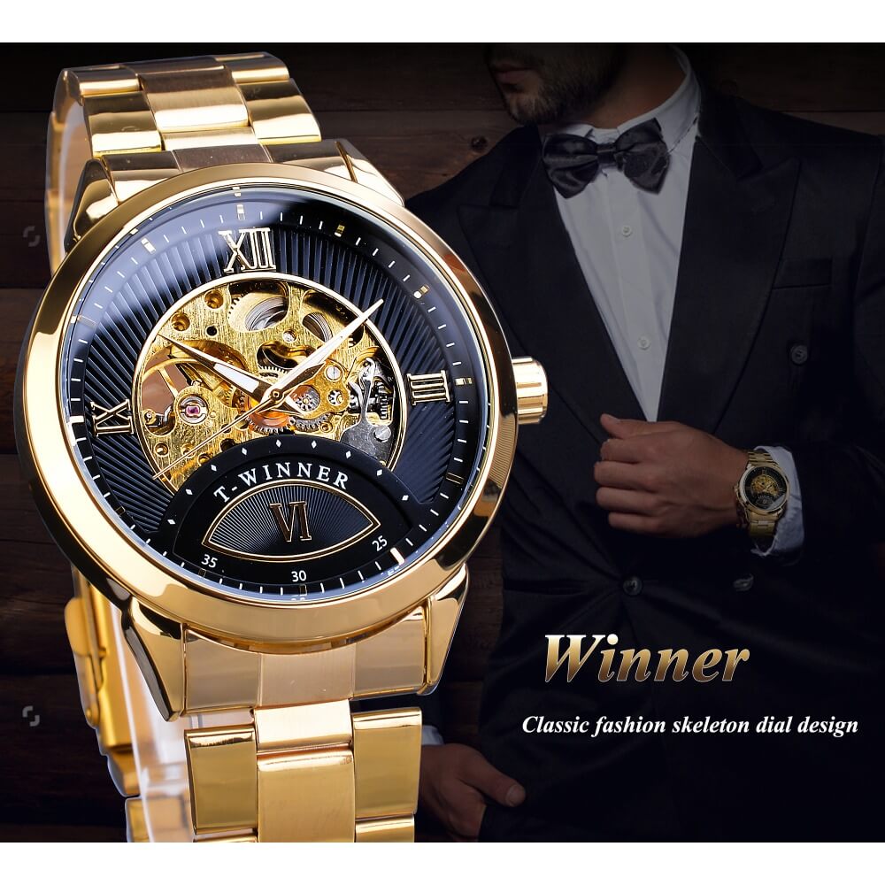 Golden Stainless Steel Watch