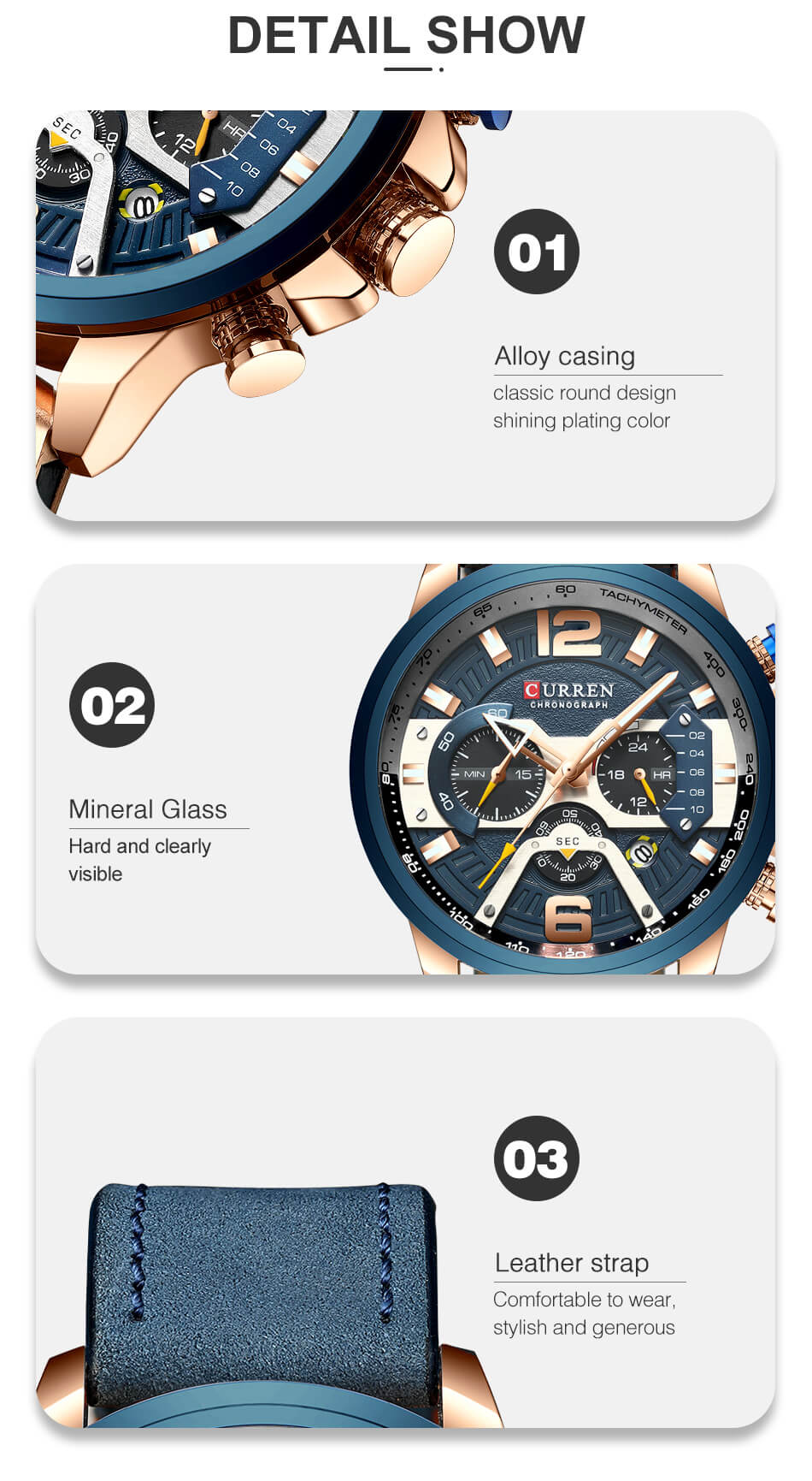 Waterproof Leather Sports Watches