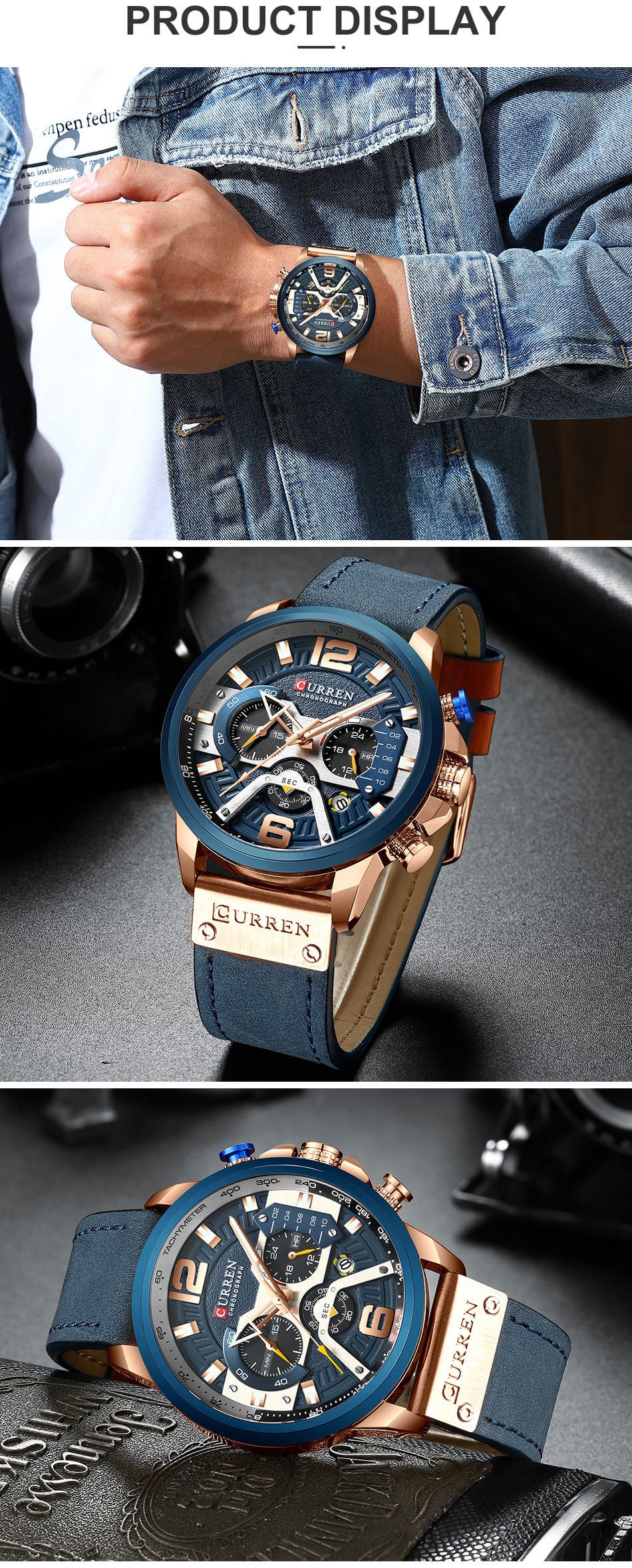 Waterproof Leather Sports Watches