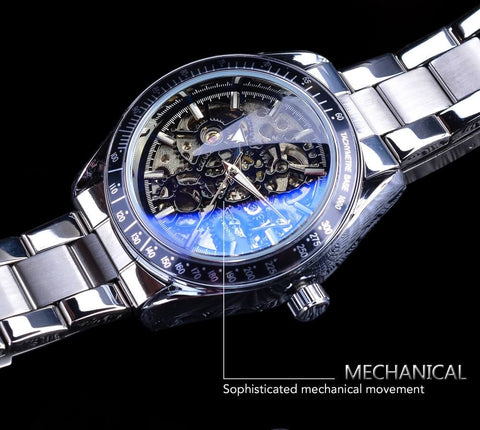 Luxury Male 3D Skeleton Mechanical Wrist Watch5