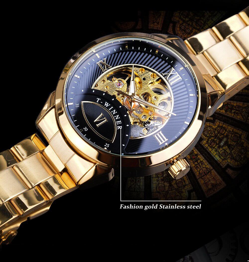 Golden Stainless Steel Watch