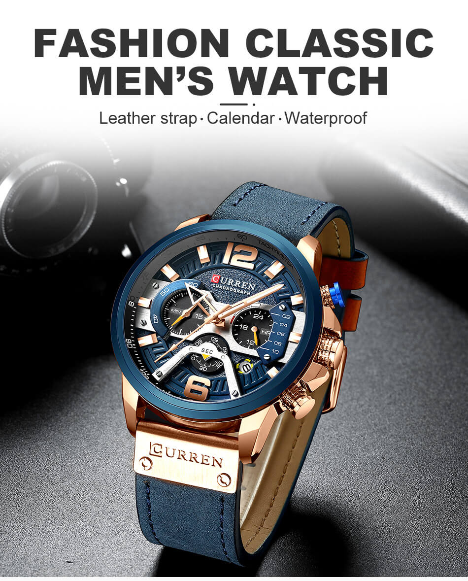 Waterproof Leather Sports Watches