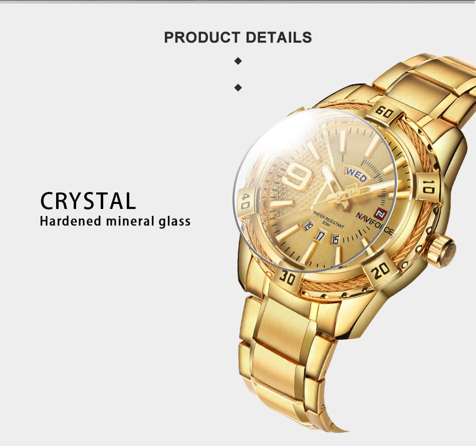 Waterproof Digital Gold Wrist Watch