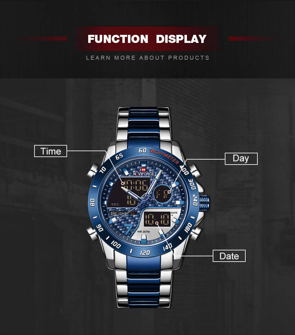 men's luxury brand digital sports watch