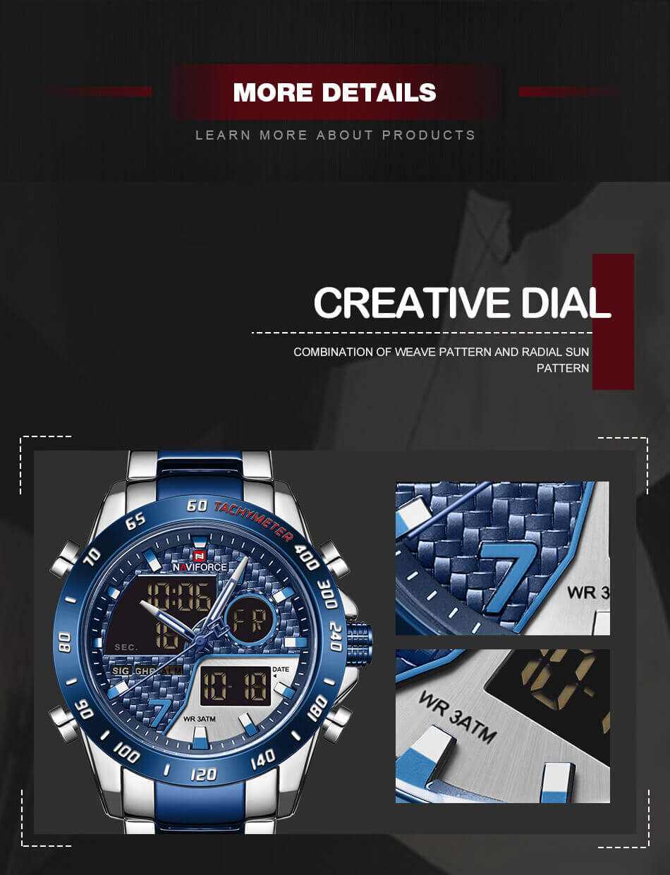men's luxury brand digital sports watch