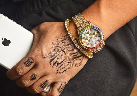 Luxury Iced Out Colorful Dial Watches For Men detail2