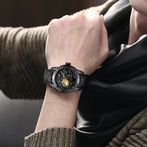 Men Waterproof Big Dial Sport Mechanical Watches detail6