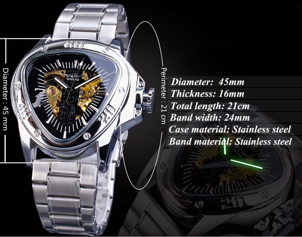 Silver Stainless Steel Mechanical Watch detail1