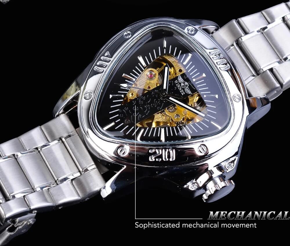 Pilot Sport Silver Stainless Steel Mechanical Watch silver detail2