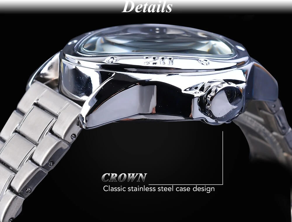 Pilot Sport Silver Stainless Steel Mechanical Watch silver detail5