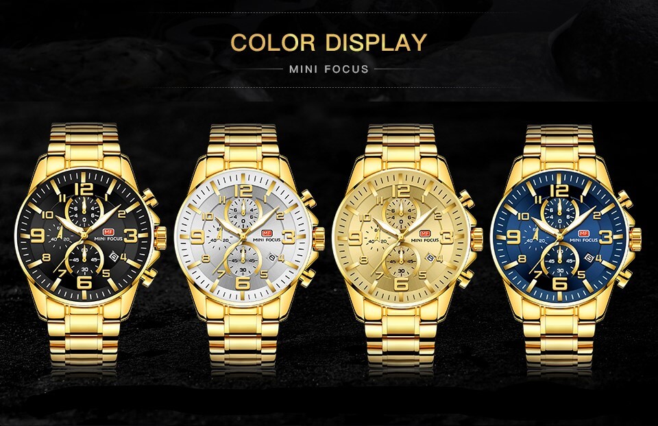 New Fashion Royal Golden Blue Men Quartz Watch2