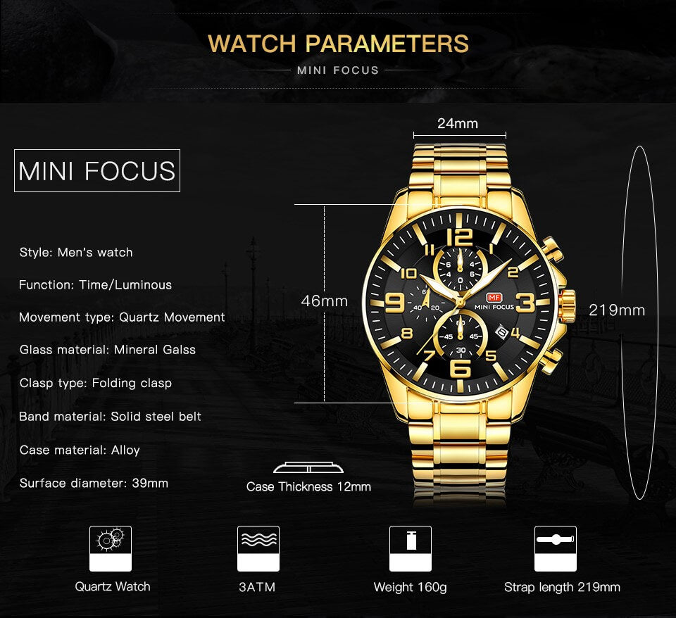 New Fashion Royal Golden Blue Men Quartz Watch3