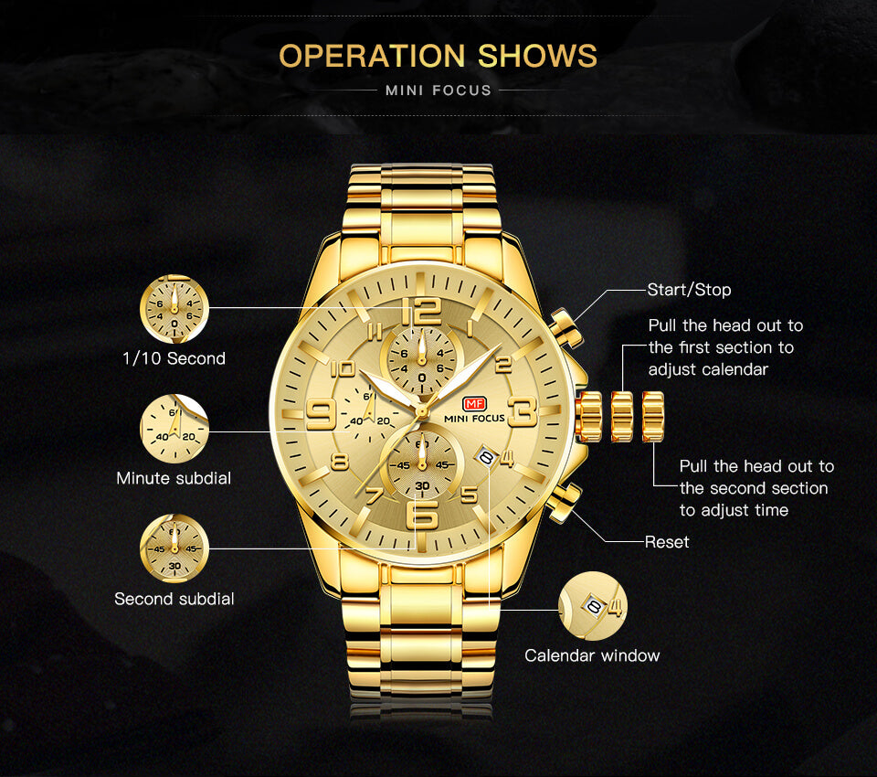 New Fashion Royal Golden Blue Men Quartz Watch4