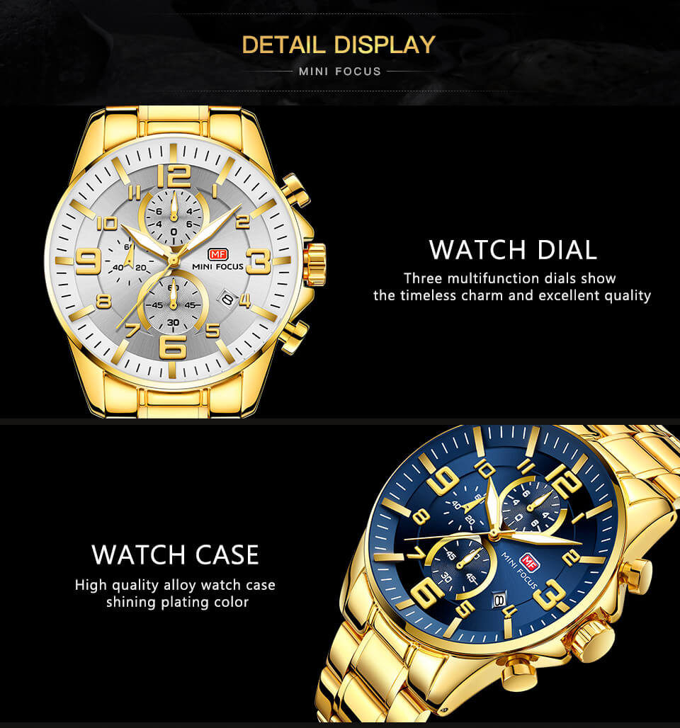 New Fashion Royal Golden Blue Men Quartz Watch7