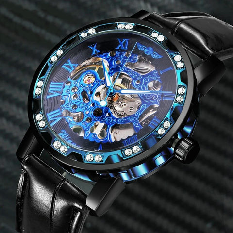Skeleton Crystal Mechanical Watch For Men detail1