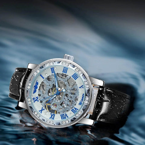 Skeleton Crystal Mechanical Watch For Men detail2