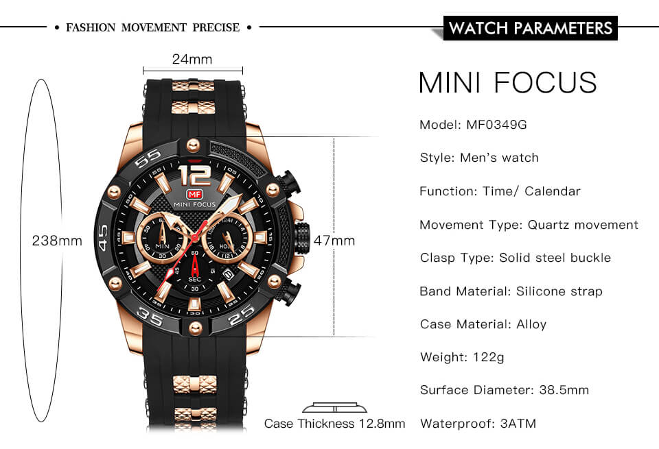 Men's Luxury Waterproof Sports Watch Silicone Strap1