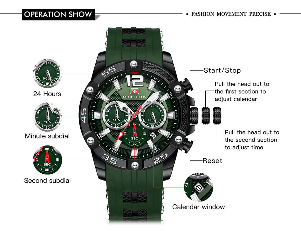 Men's Luxury Waterproof Sports Watch Silicone Strap2