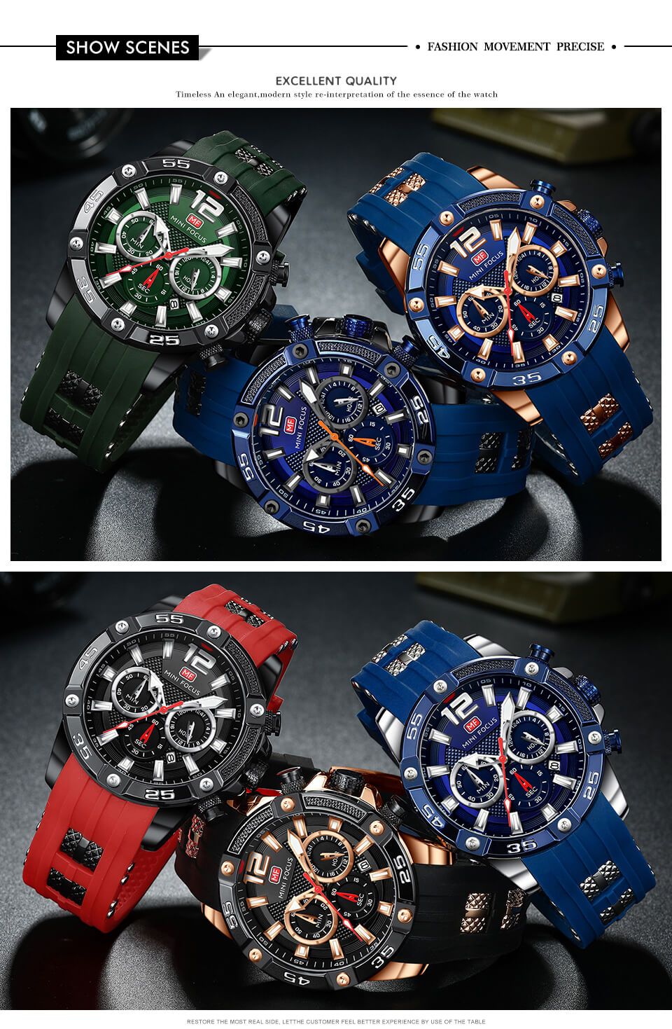 Men's Luxury Waterproof Sports Watch Silicone Strap12