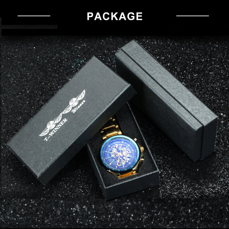luxury fashion skeleton luminous military watch