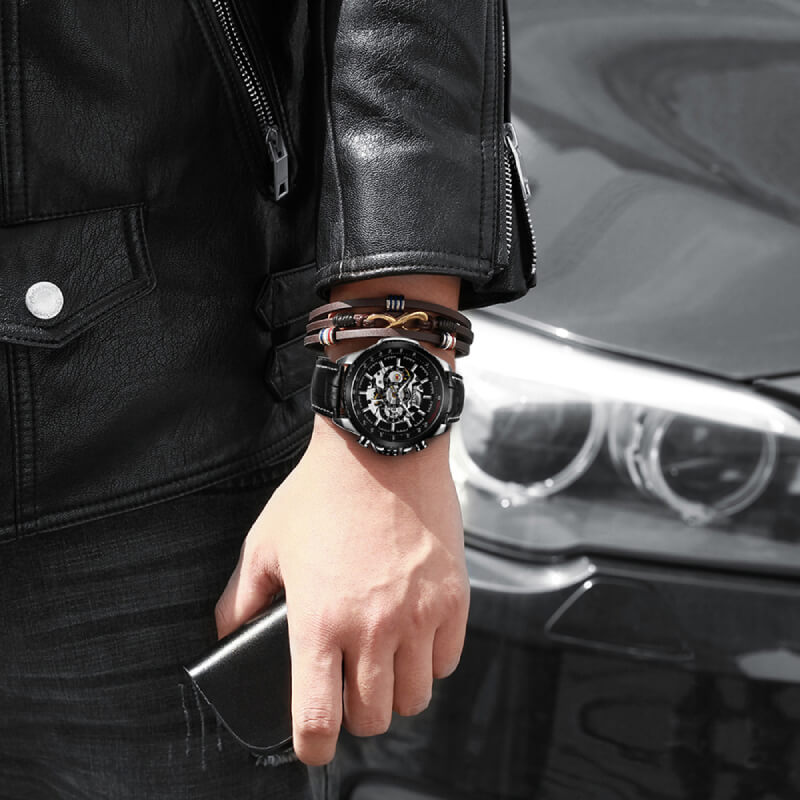 2021 Luxury Skeleton Military Watch