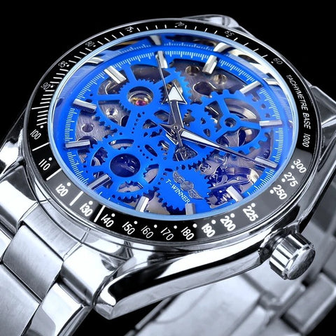 Luxury Male 3D Skeleton Mechanical Wrist Watch1