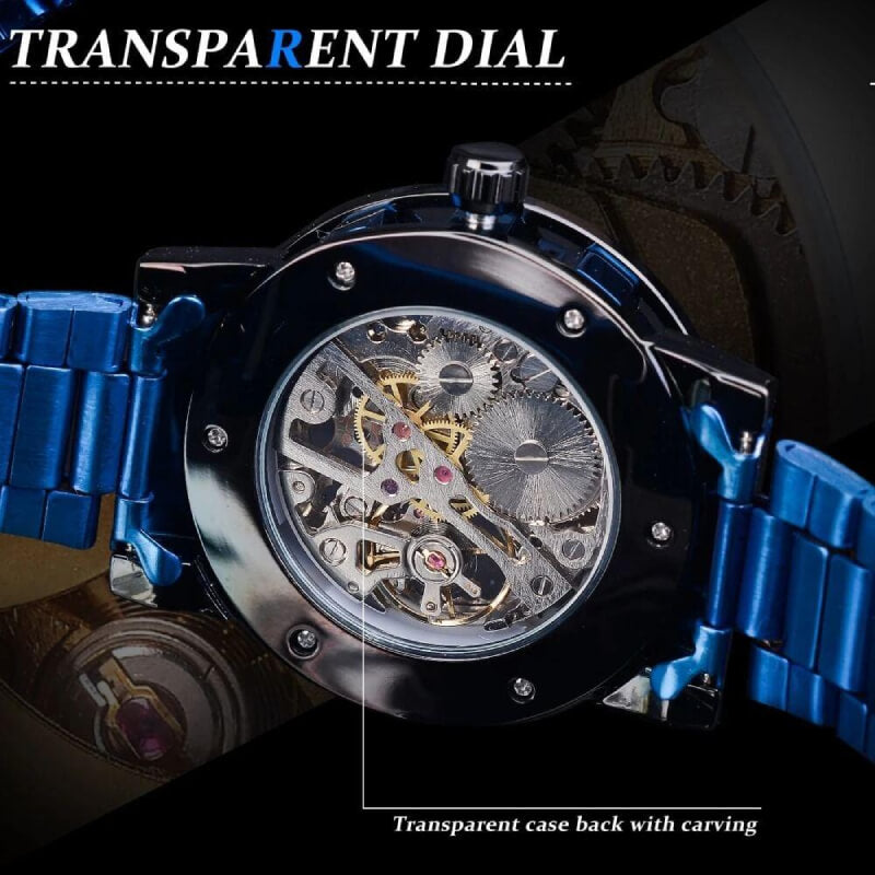 transparent diamond mechanical watch
