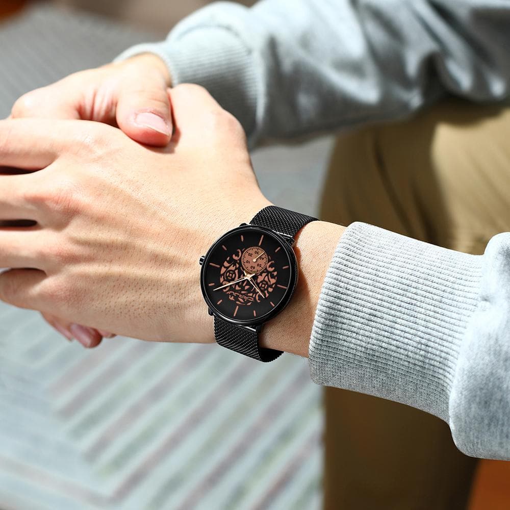 retro hollow mesh strap watch