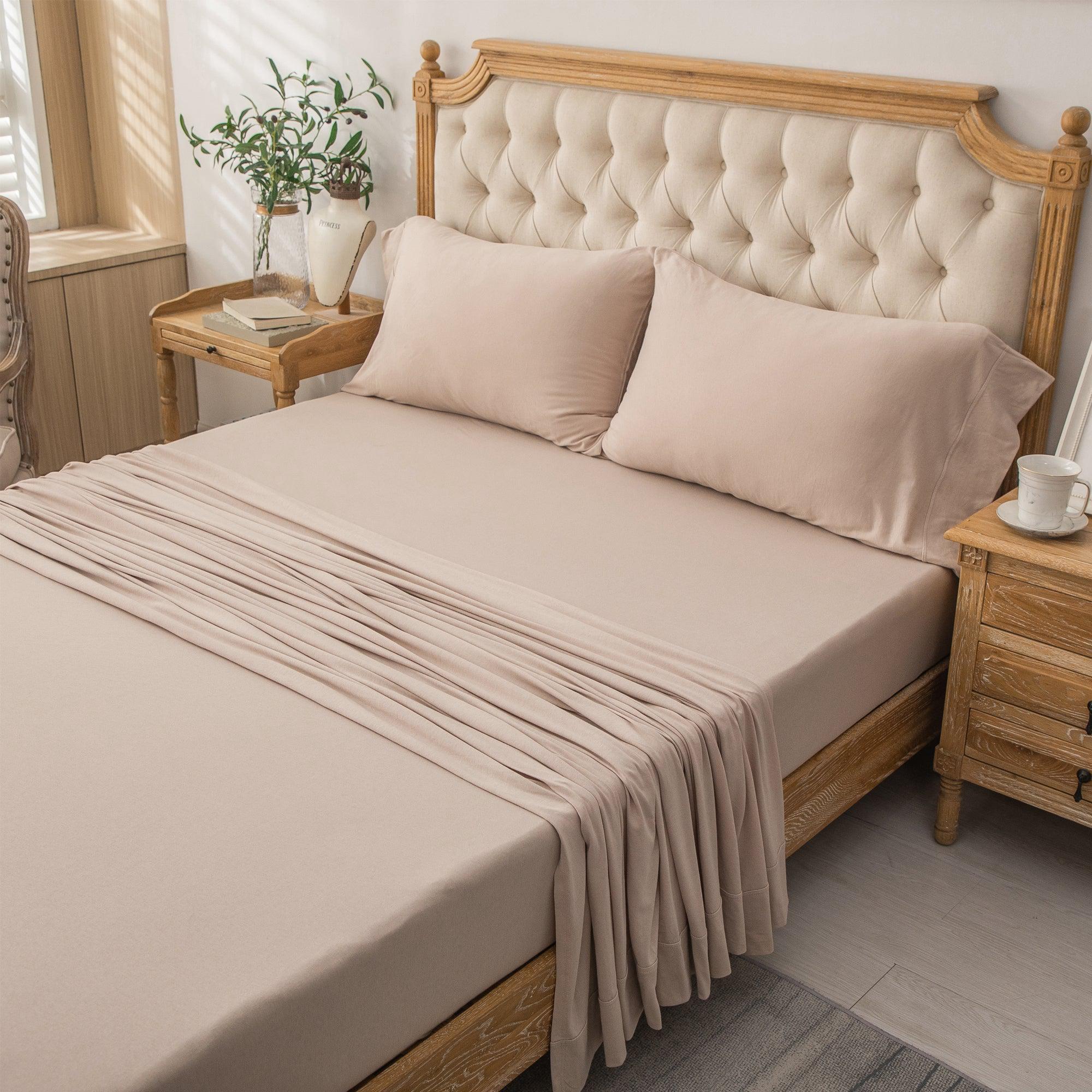 Jersey Knit Sheet Set - Tan