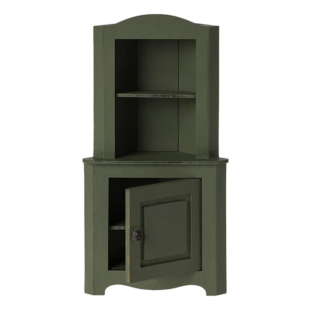 Maileg Miniature Corner Cabinet Toy Dark Green