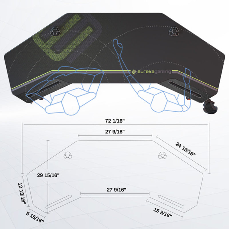 Eureka Ergonomic Live Streaming Studio Desk 72x30