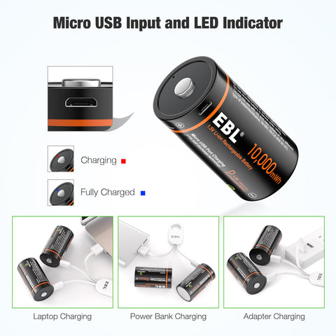 D USB Rechargeable Batteries