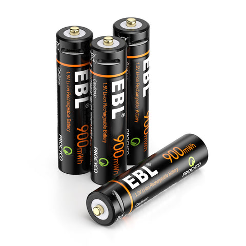 Baterías AAA de litio recargables USB 900 mWh